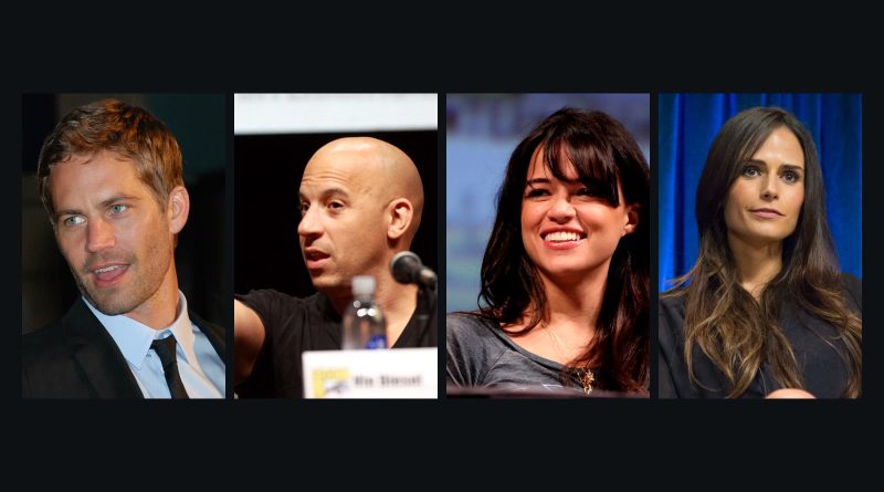 Fast & Furious-skuespillere — Paul Walker, Vin Diesel, Michelle Rodriguez, Jordana Brewster