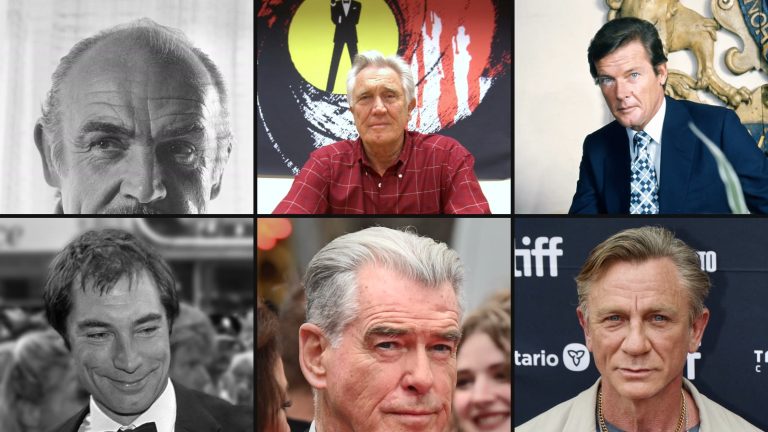 James Bond-skuespillerne — Sean Connery, George Lazenby, Roger Moore, Timothy Dalton, Pierce Brosnan, Daniel Craig