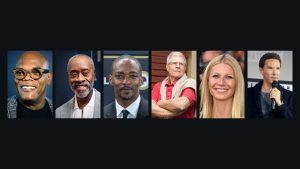 Marvel-skuespillere — Samuel L. Jackson, Don Cheadle, Anthony Mackie, Tom Holland, Gwyneth Paltrow, Benedict Cumberbatch